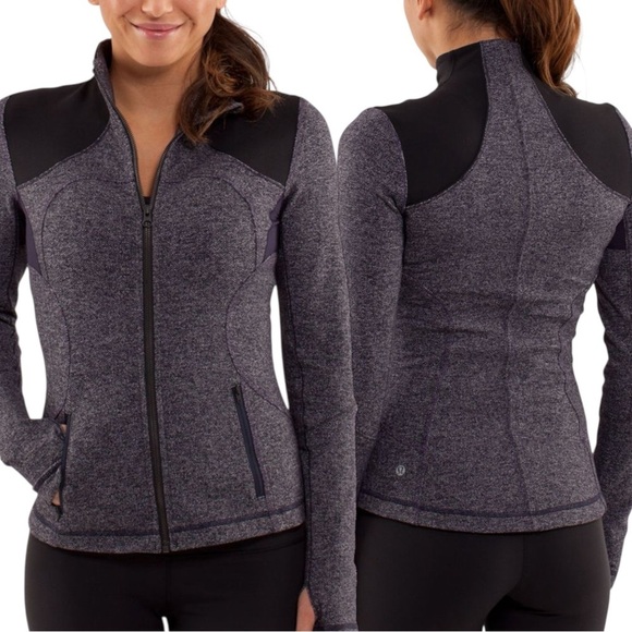 lululemon athletica Jackets & Blazers - Lululemon Forme Jacket Black Swan Herringbone Luon Size 6